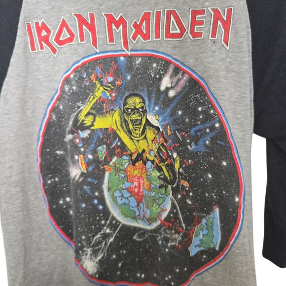 Vintage 1983 Iron Maiden World Piece Beast On The Run Tour Concert Shirt Medium - Picture 2 of 7